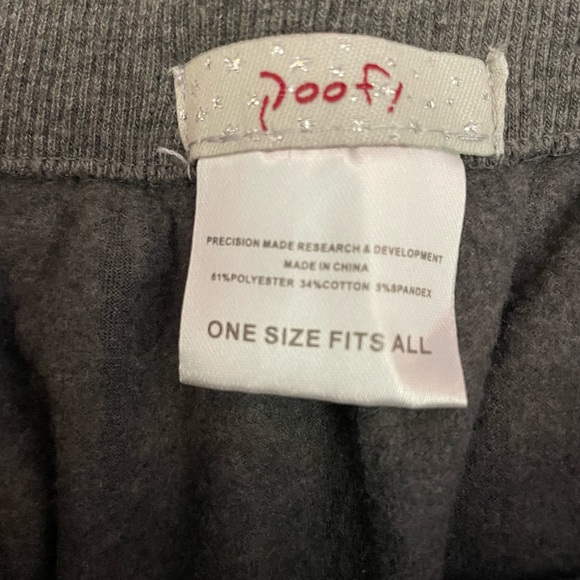 Poof! Gray Elastic Waist Pull On Full Length Leggings One Size Fits All - Picture 8 of 12